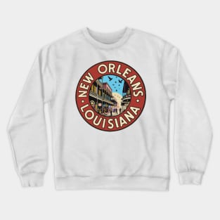 Vintage Style Bourbon Street Crewneck Sweatshirt